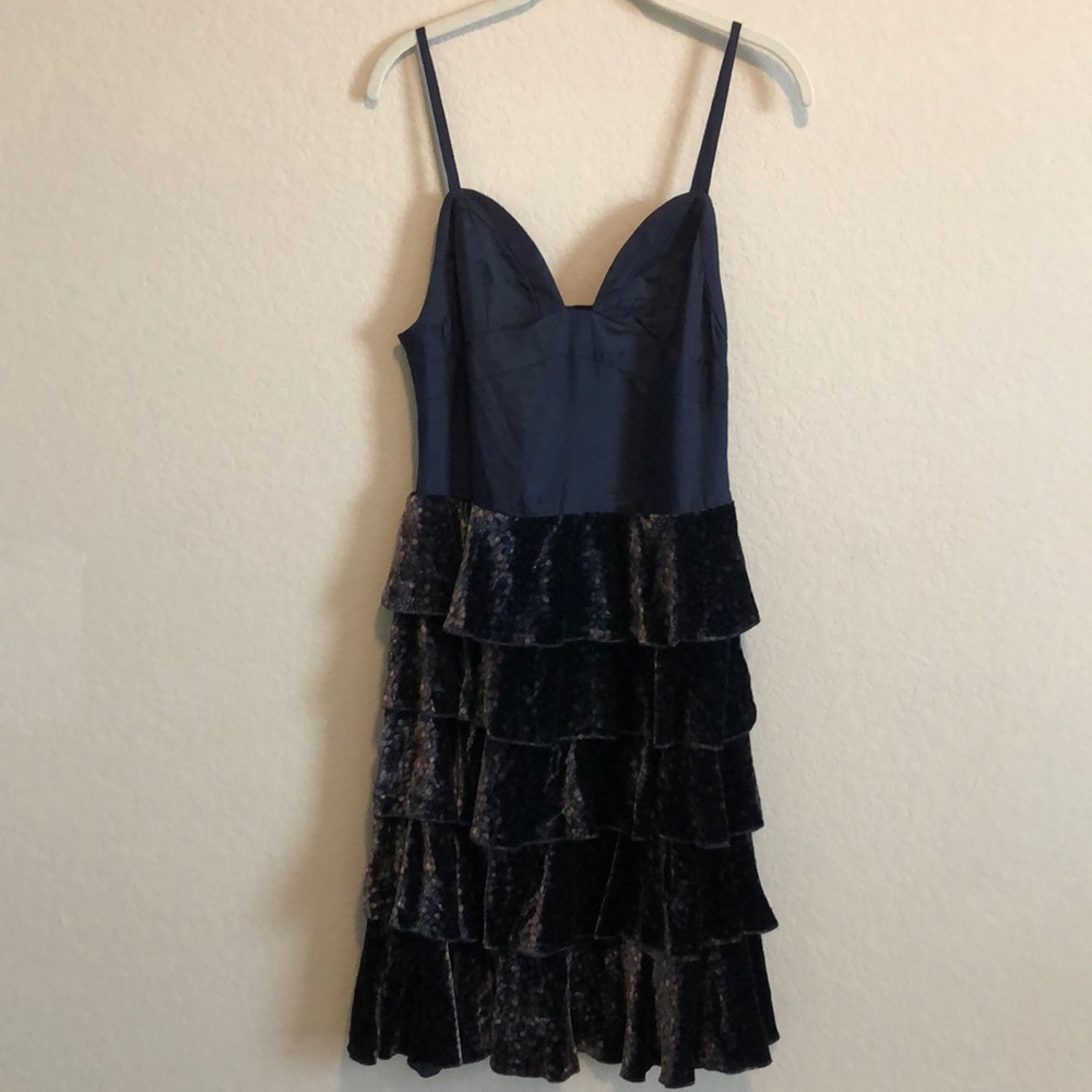Vintage Marc Jacobs Runway Velvet Ruffle Tiered Dress